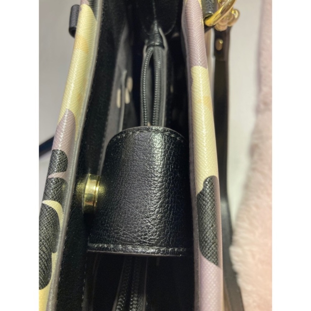 Anne Klein Floral Shoulder Bag - Purple, Black, Gold - Picture 12 of 13